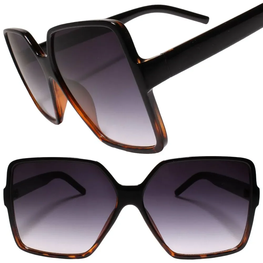 Oversized Square Black Tortoise Womens Sunglasses
